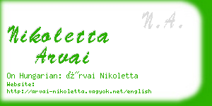 nikoletta arvai business card